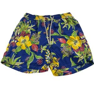 Polo Ralph Lauren Men's Swim Trunks‎ Tropical Floral Blue Size Medium